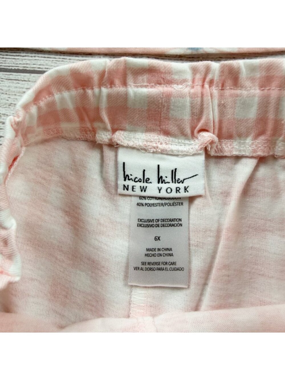 Nicole Miller Girls 2 Pack Outfits Floral Gingham Tops Shorts Set NWT 6X - Picture 3 of 4